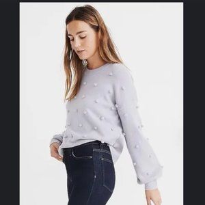 Madewell Brockton Bobble Sweater in Coziest Yarn (lavender)